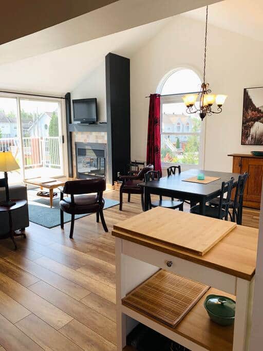 View of the dining room and living room