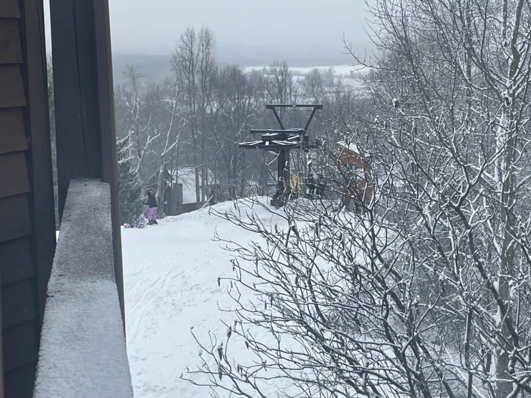 View from private deck to lift