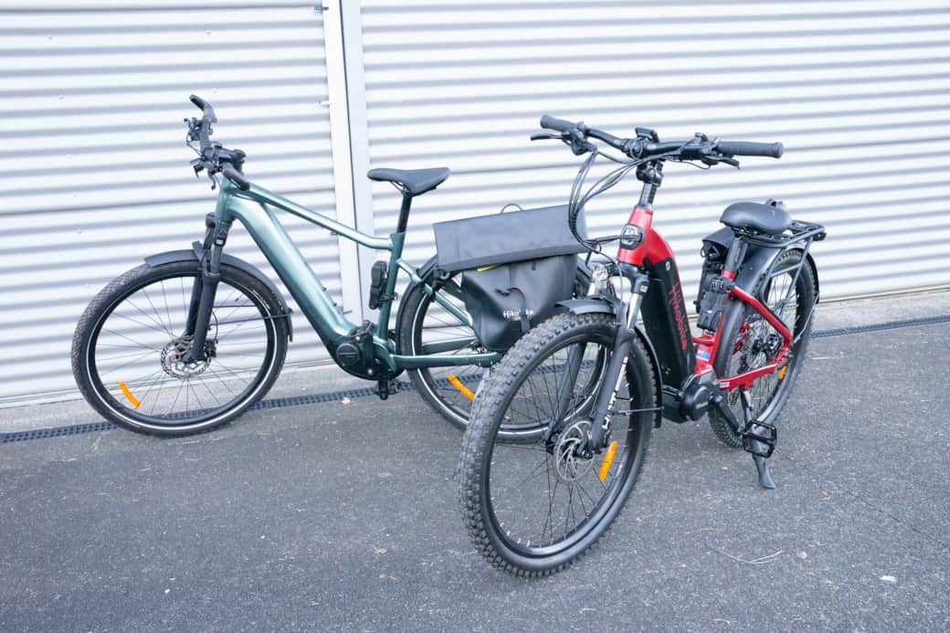 One large, one small e bike