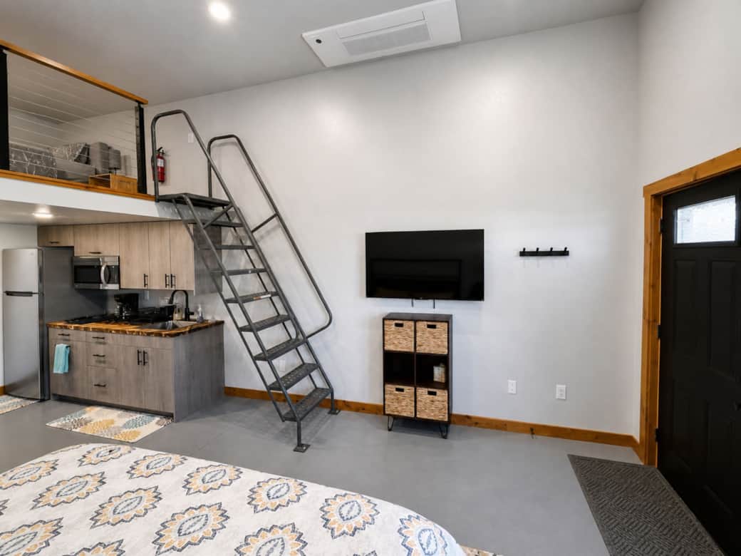 Entertainment area featuring a wall-mounted flat-screen TV in the Black Hills, SD.
