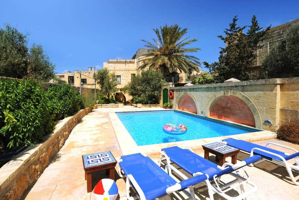 The pool area