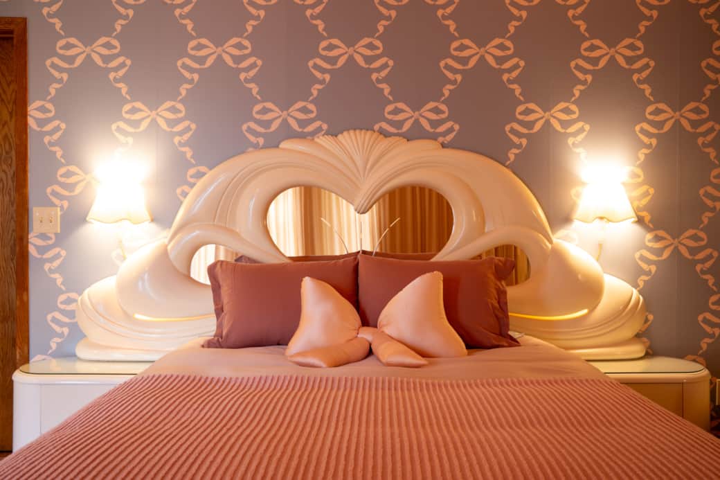 Authentic vintage bedroom furniture set with heart mirror accents Authentic vintage bedroom furniture set with heart mirror accents