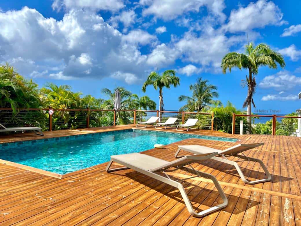 The Blue Garden villa. View of the Caribbean Sea The Blue Garden villa. View of the Caribbean Sea