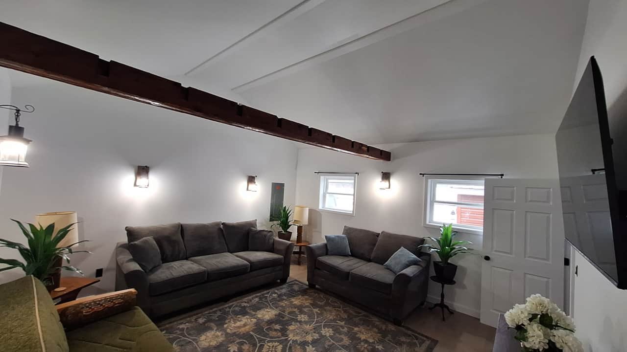 Living Room with Original beam