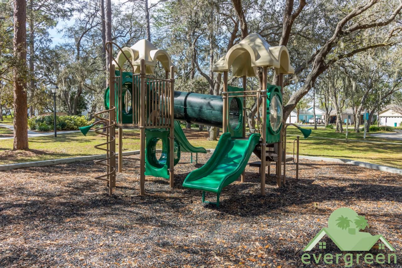 One of two playgrounds for the kids