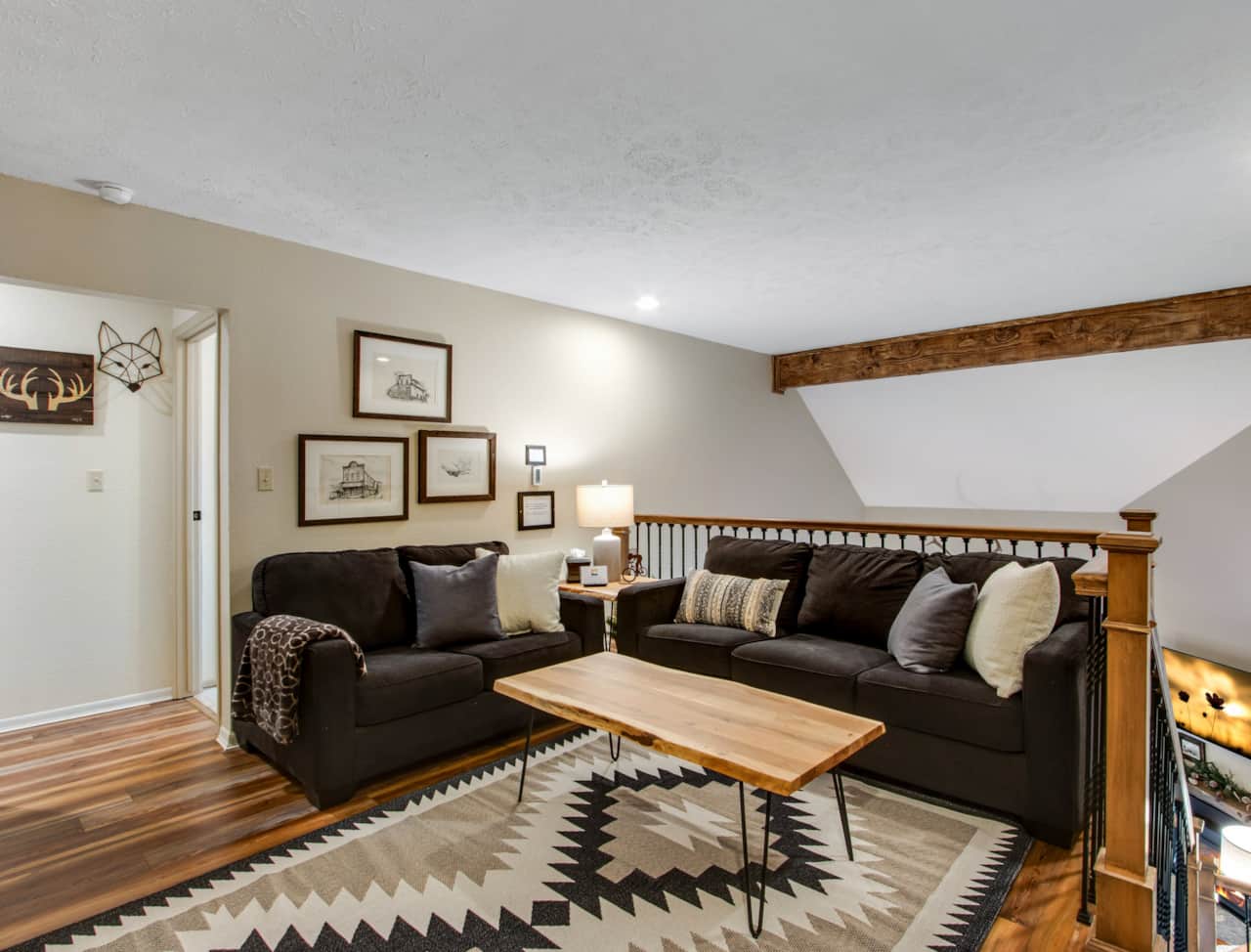 Spacious Loft, Comfortable seating, great bonus area to hang out, play games, or watch TV.