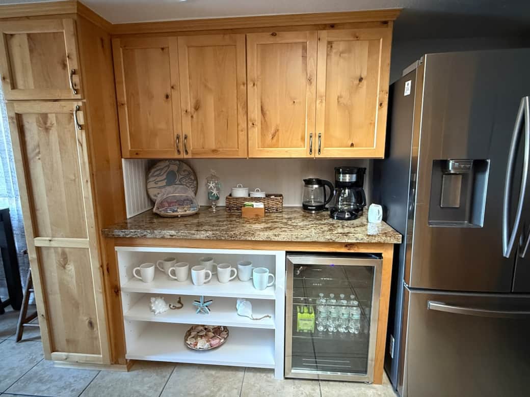 Have a beverage. Snacks, teas, coffee and waters are ready for your arrival. 