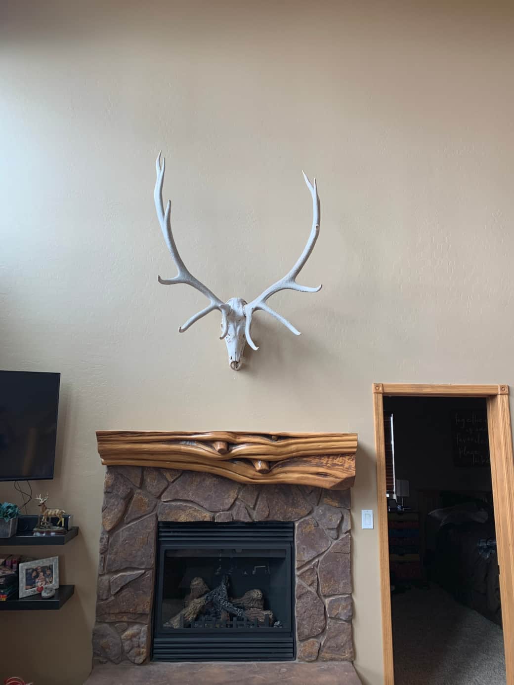 Alligator fireplace mantle