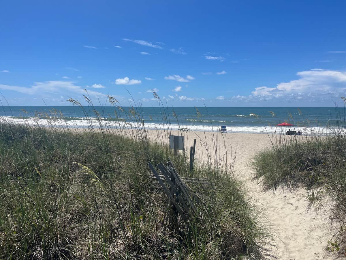 Private Beach Access to a beautiful wide beach.