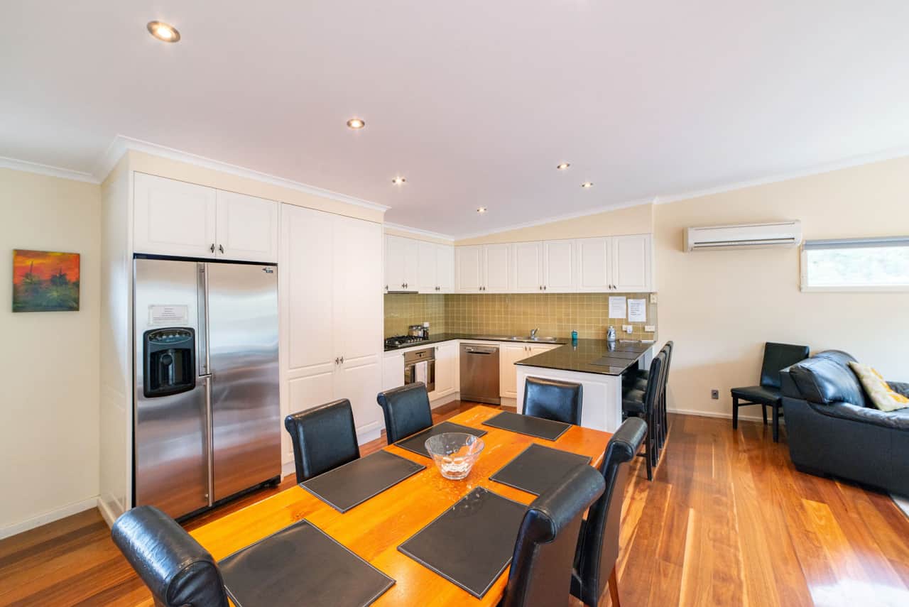 Elegance in dining: Six-seater setup, stylish and intimate. A delightful experience awaits.