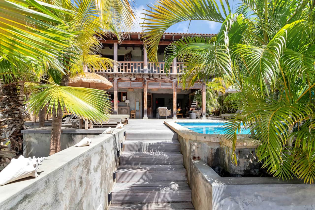 Tropical Villa Paradiso with wooden deck and luxury outdoor area