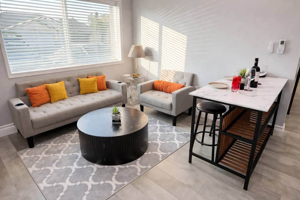 Living and Dining Area in Private Fontana 30+ Night Studio