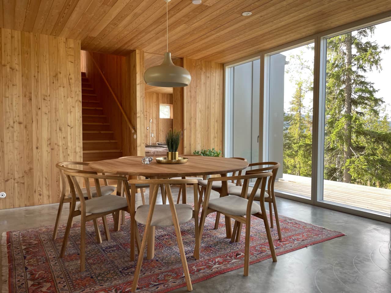 Dining table with scenic views