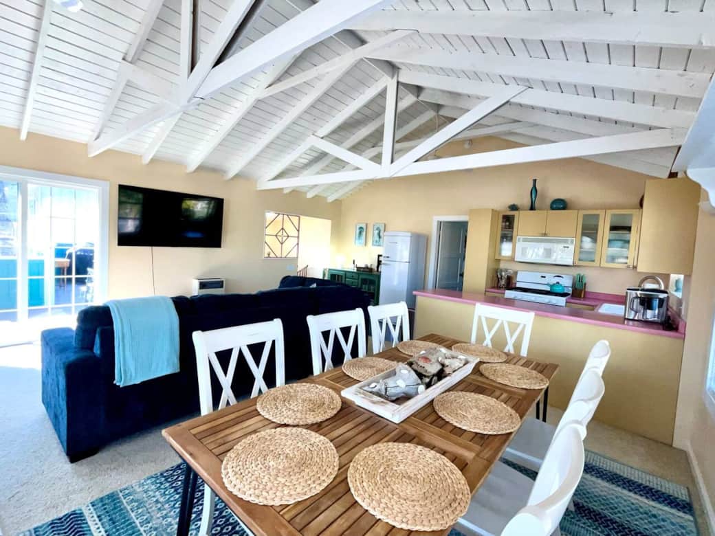 Dining table with seating for 8