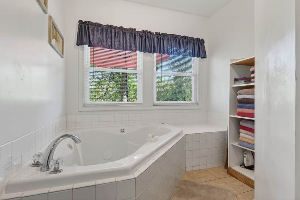 Relax in the private spa soaking room after hiking or river adventures.
