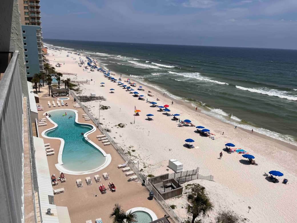 East facing view from Gulf side balcony during the day