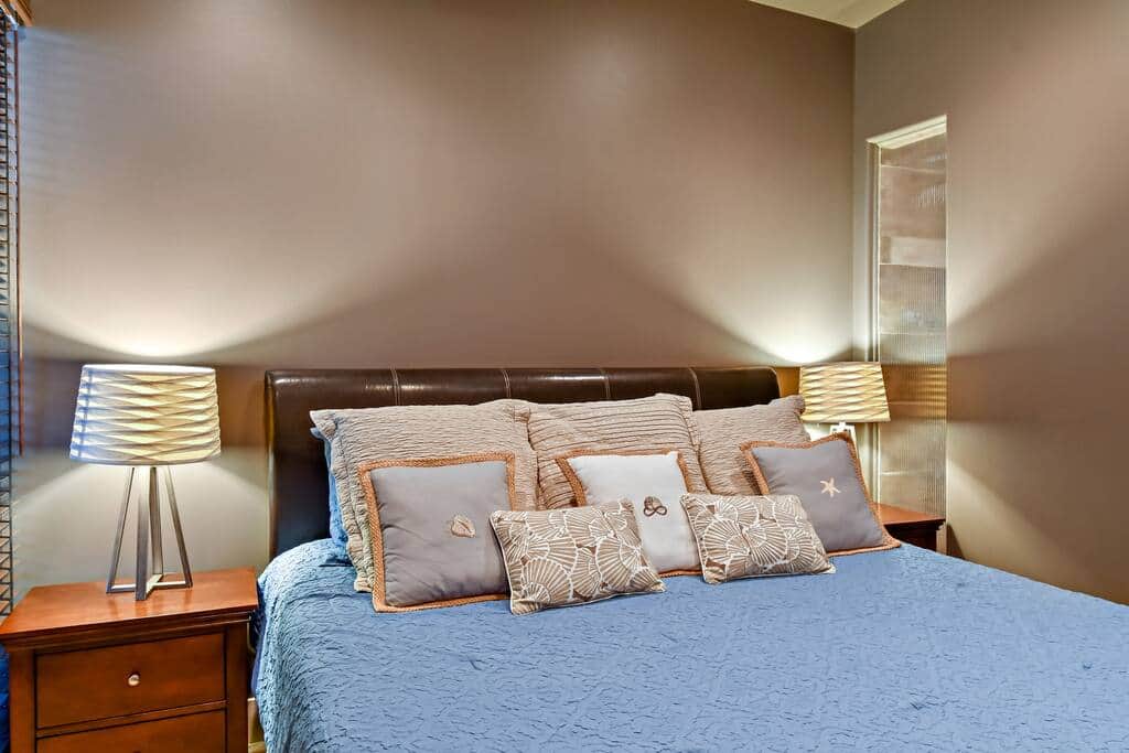 Large master bedroom with king bed