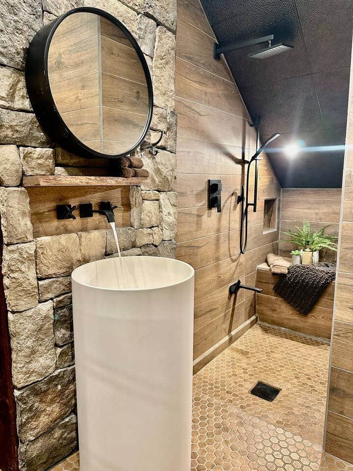 Main level with walk in shower