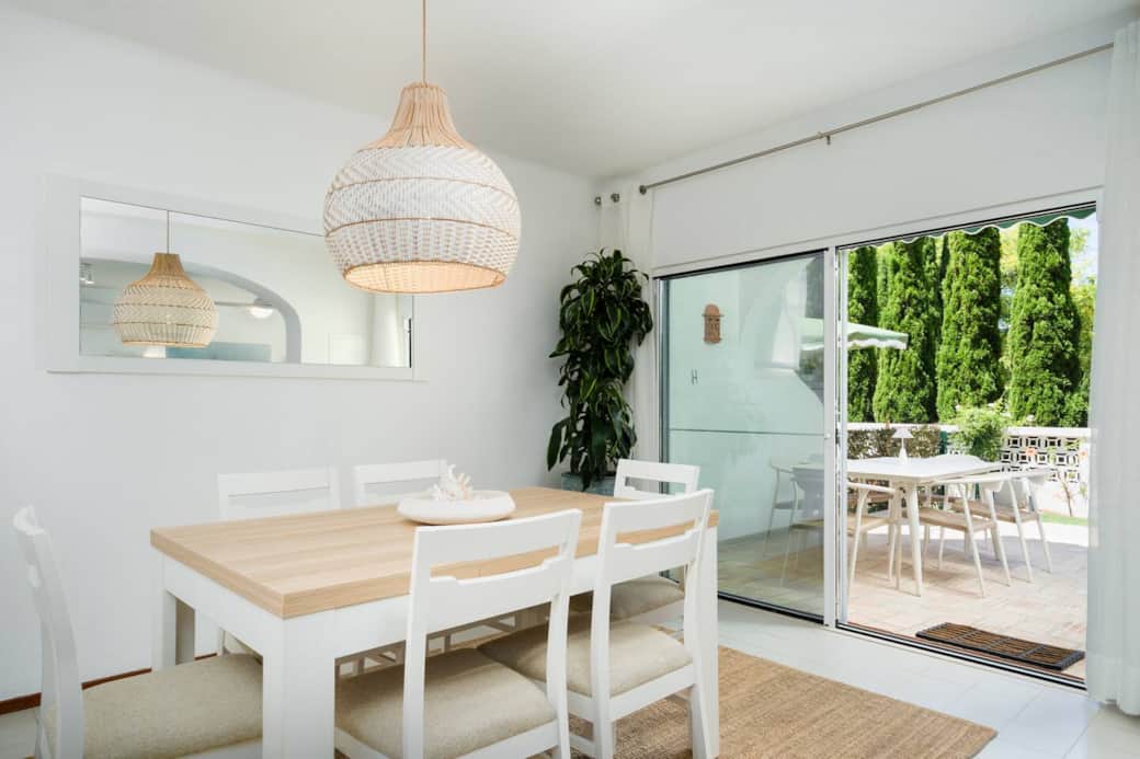 Dining area with garden view Dining area with garden view