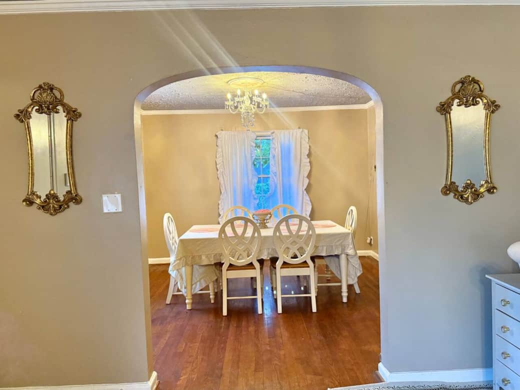 View from the living room into the dining room