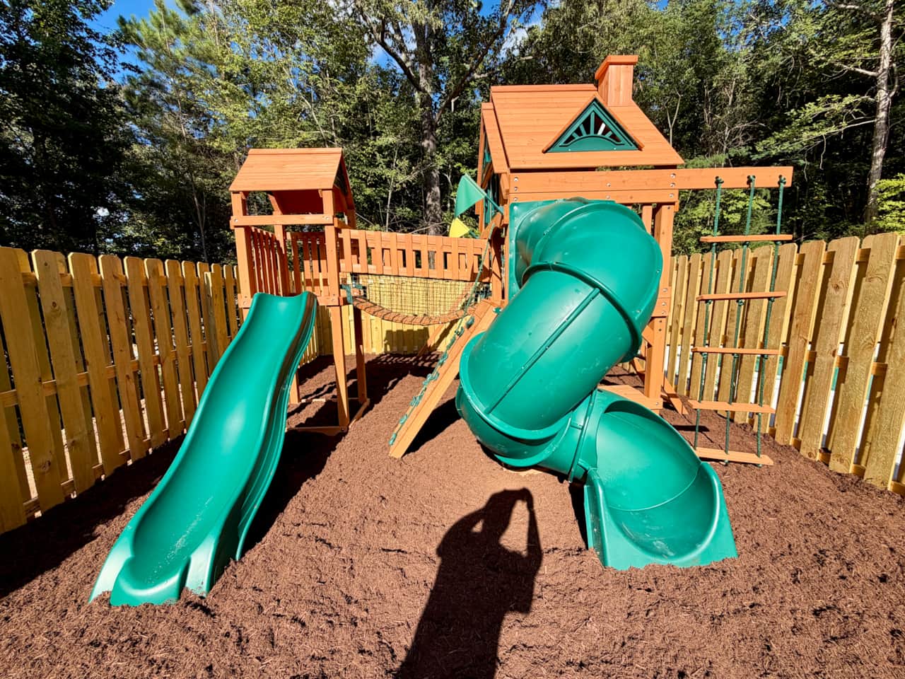 Fully fenced in playground and recreation area