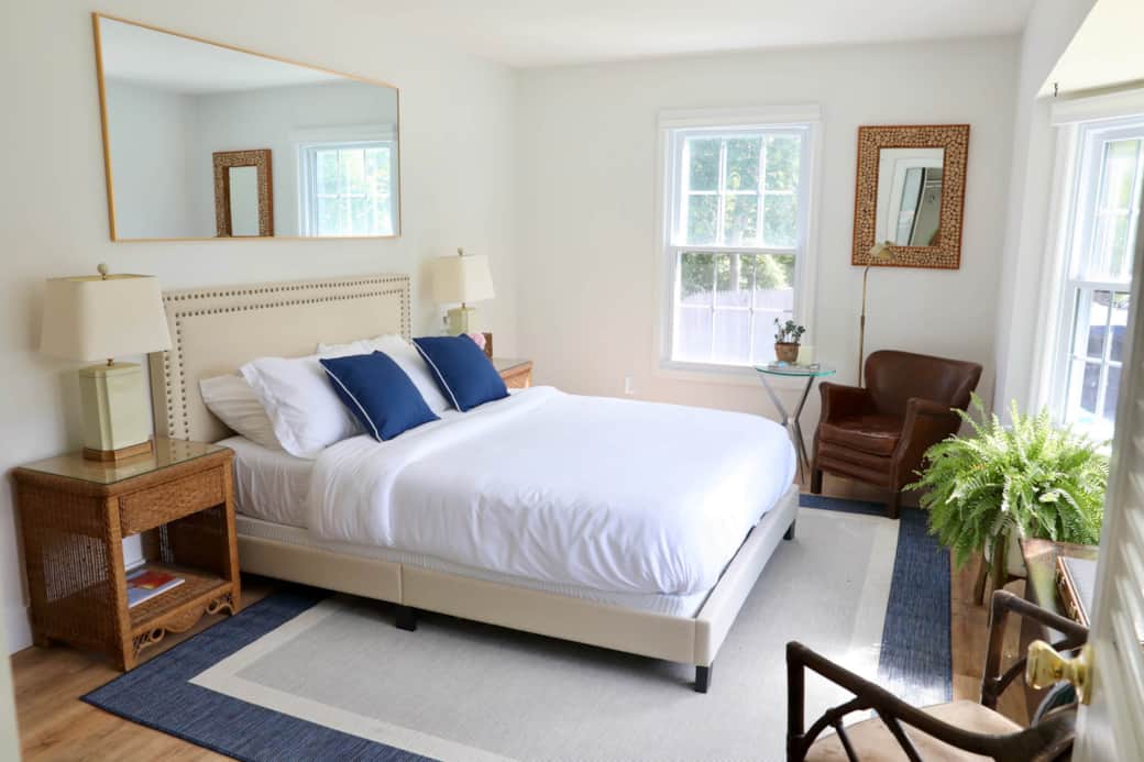 The Sunrise Suite (BR4),  with a king bed, ensuite bath & grassy parterre views..
