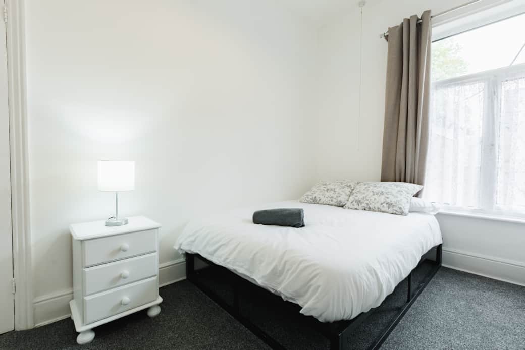 Private bedroom with door lock and key