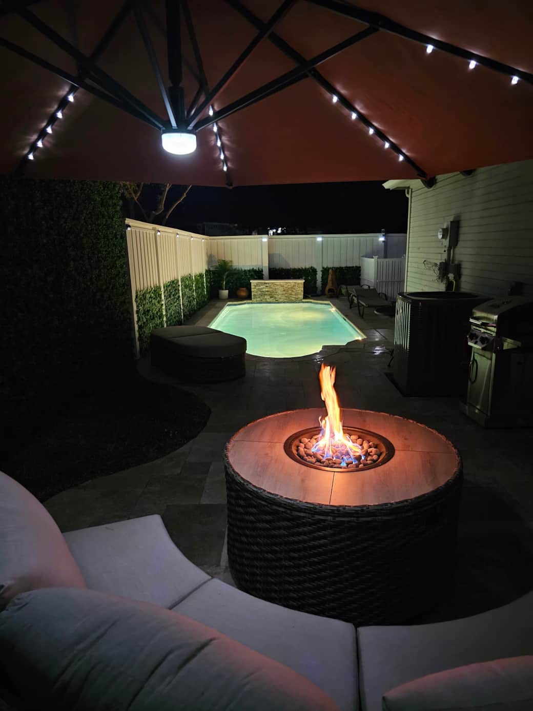 Firepit and Pool