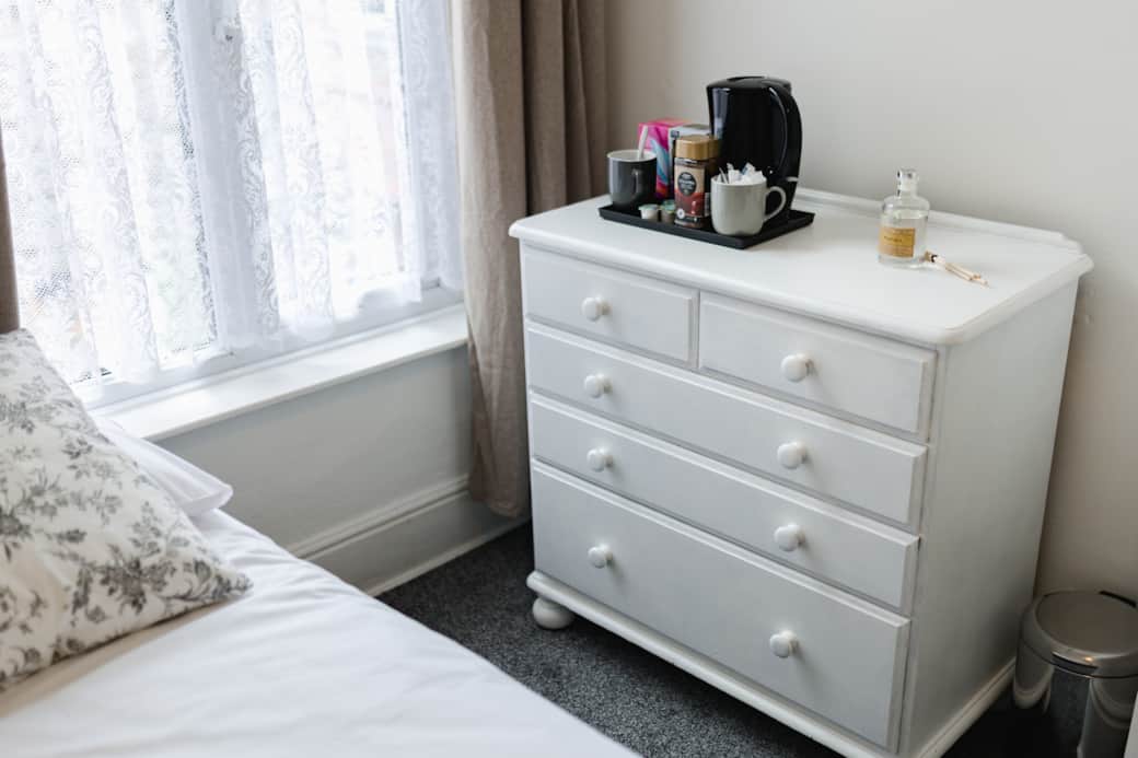 Private bedroom with door lock and key