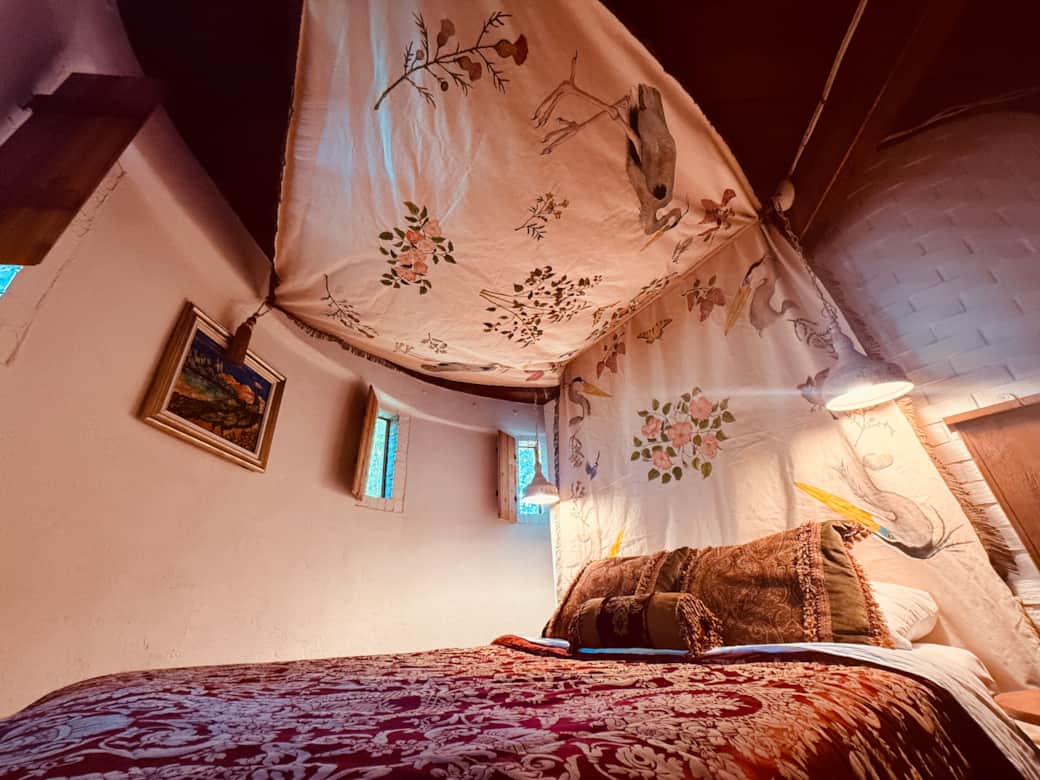 Handmade Canopy over the main bedroom queen bed