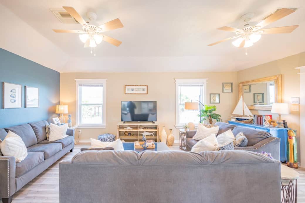 Smart TVs with access to WI-FI programing are located throughout the home.