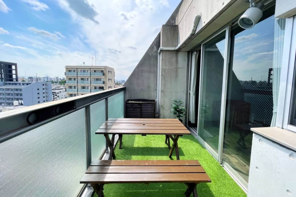 Private balcony with open city views