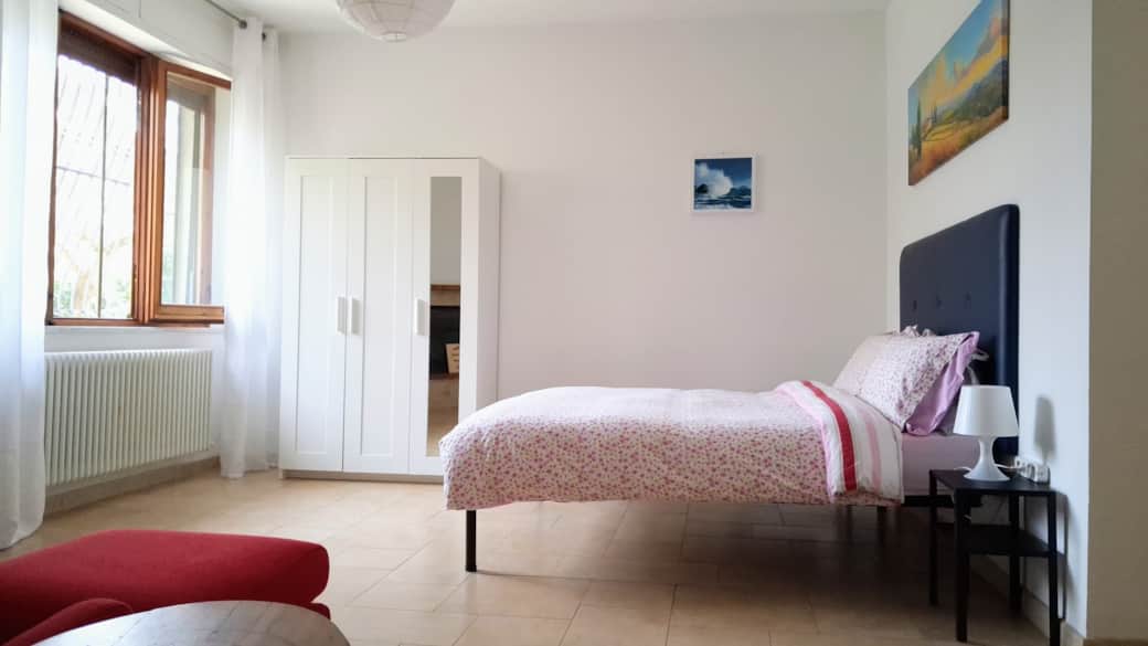 Another view of the sleeping area, with an iron and ironing board available in the wardrobe. Another view of the sleeping area, with an iron and ironing board available in the wardrobe.