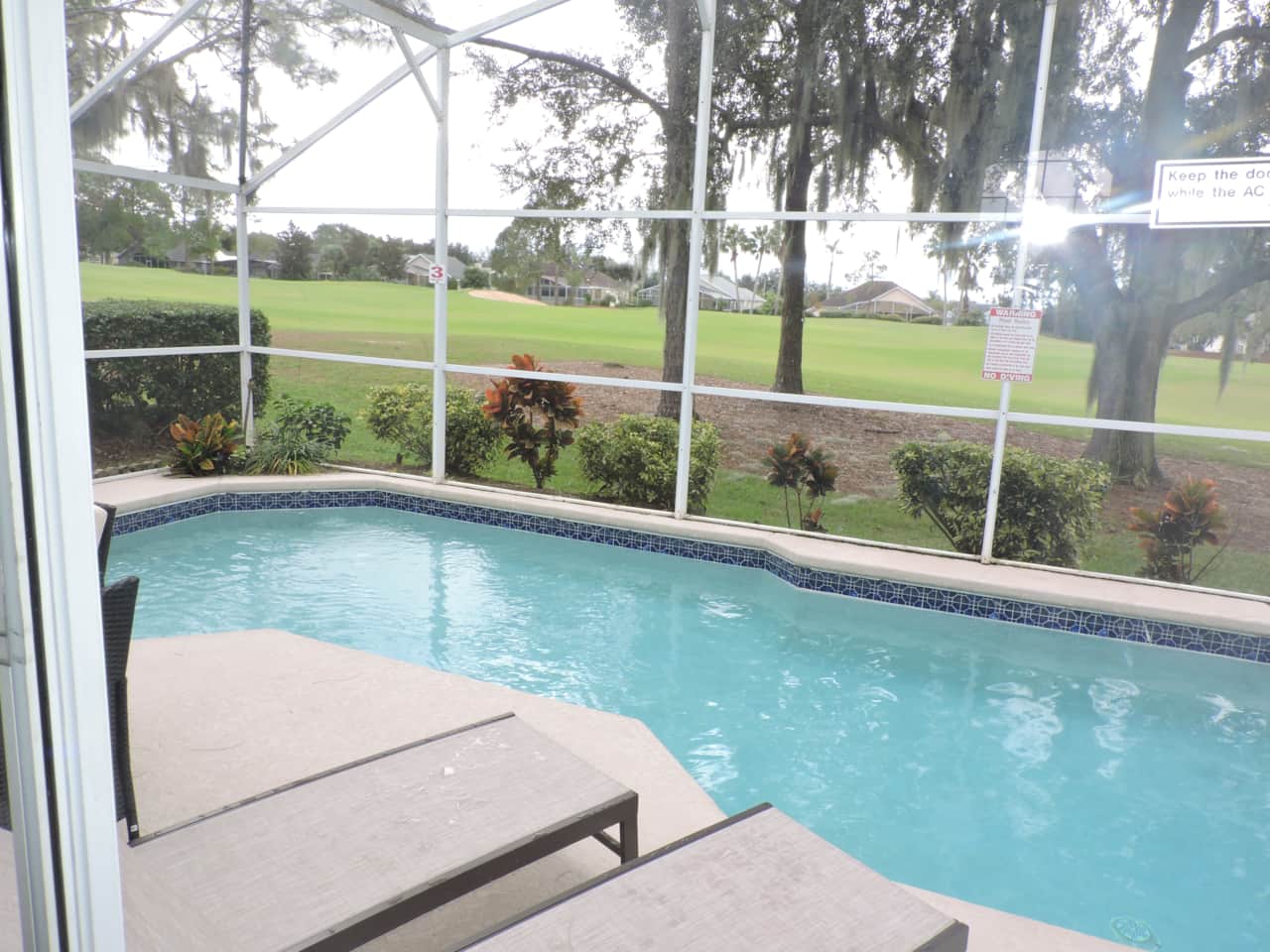 View from pool across the fairway