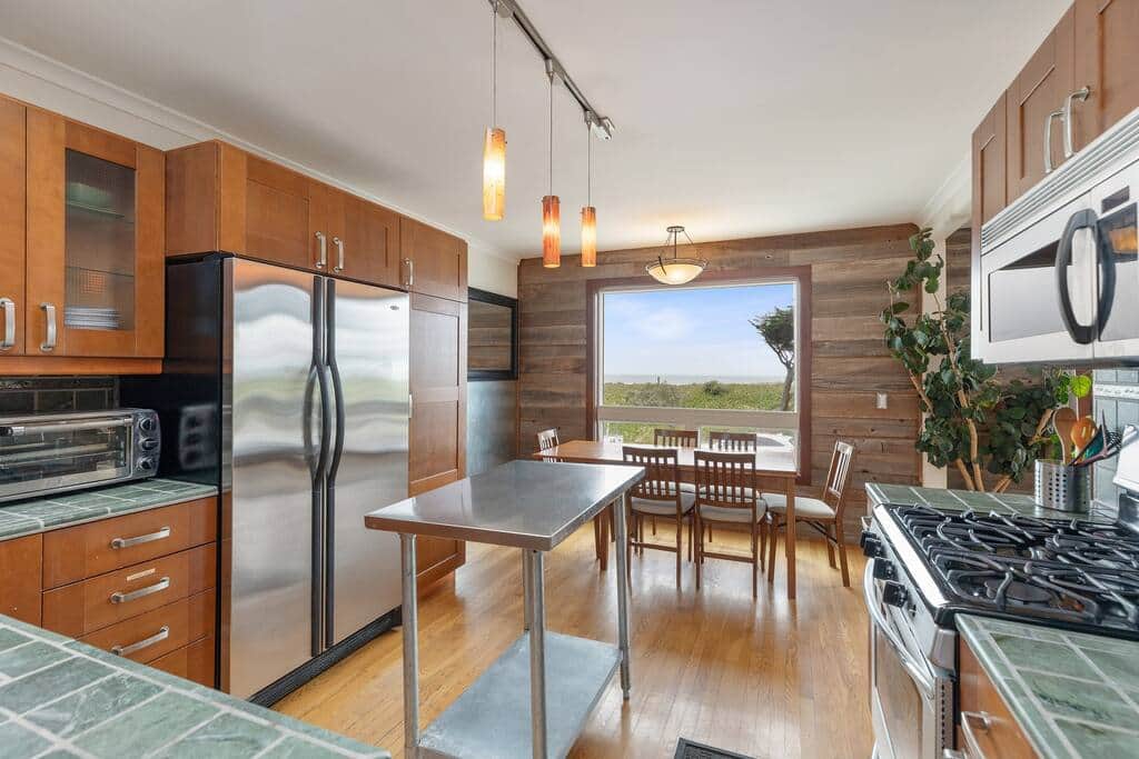 Kitchen looking toward the beach Kitchen looking toward the beach