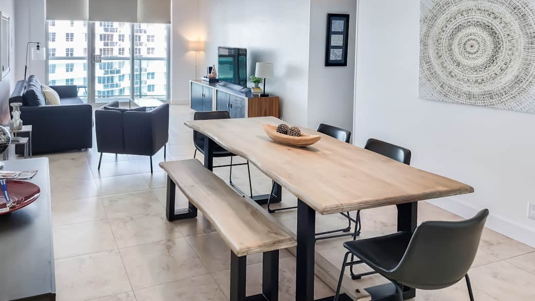 Dining room and living room