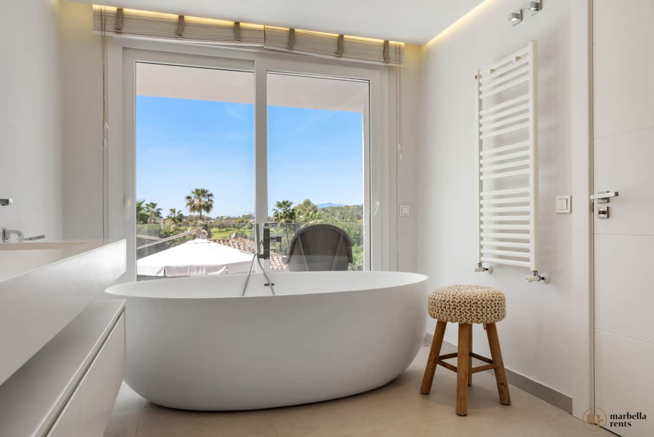 Luxury bathroom with a view.