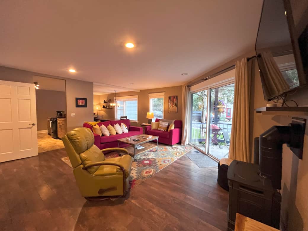 Comfortable seating with easy access to the private deck