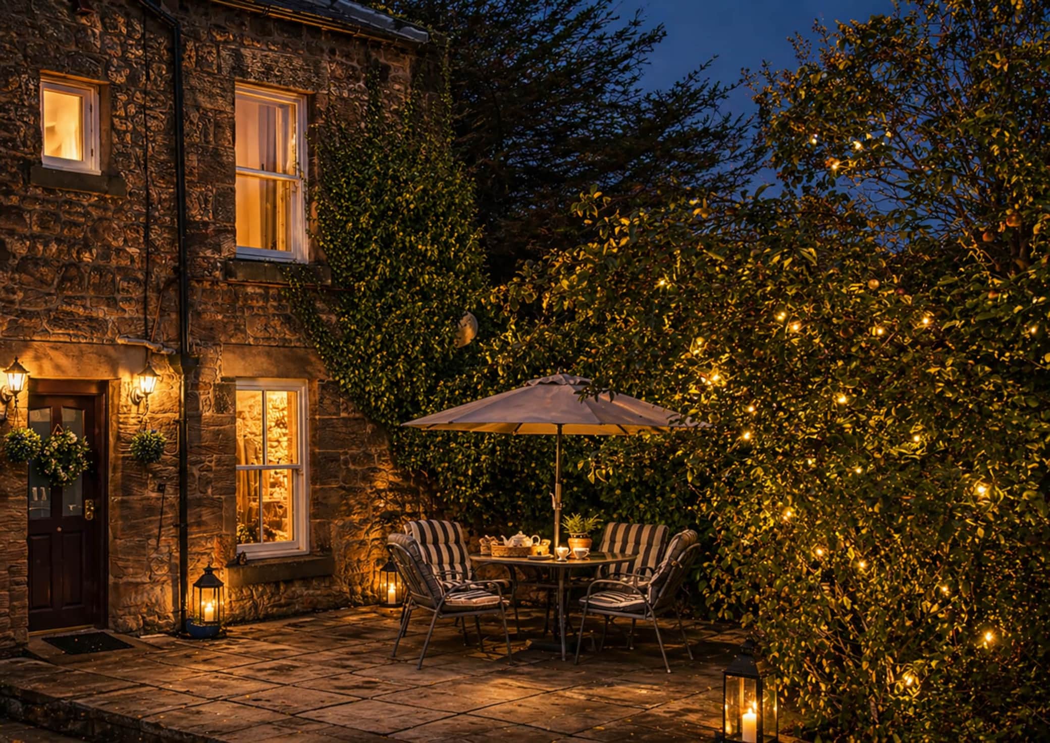 Outdoor seating area for drinks, conversation and fresh air