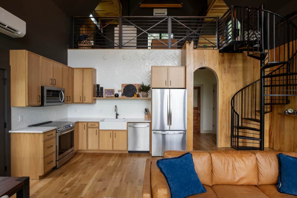 View of living room and kitchen View of living room and kitchen