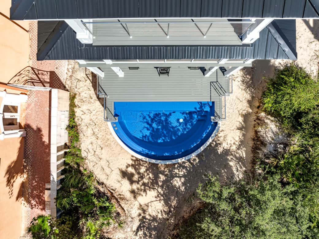 Relax in the heated and cooled pool 