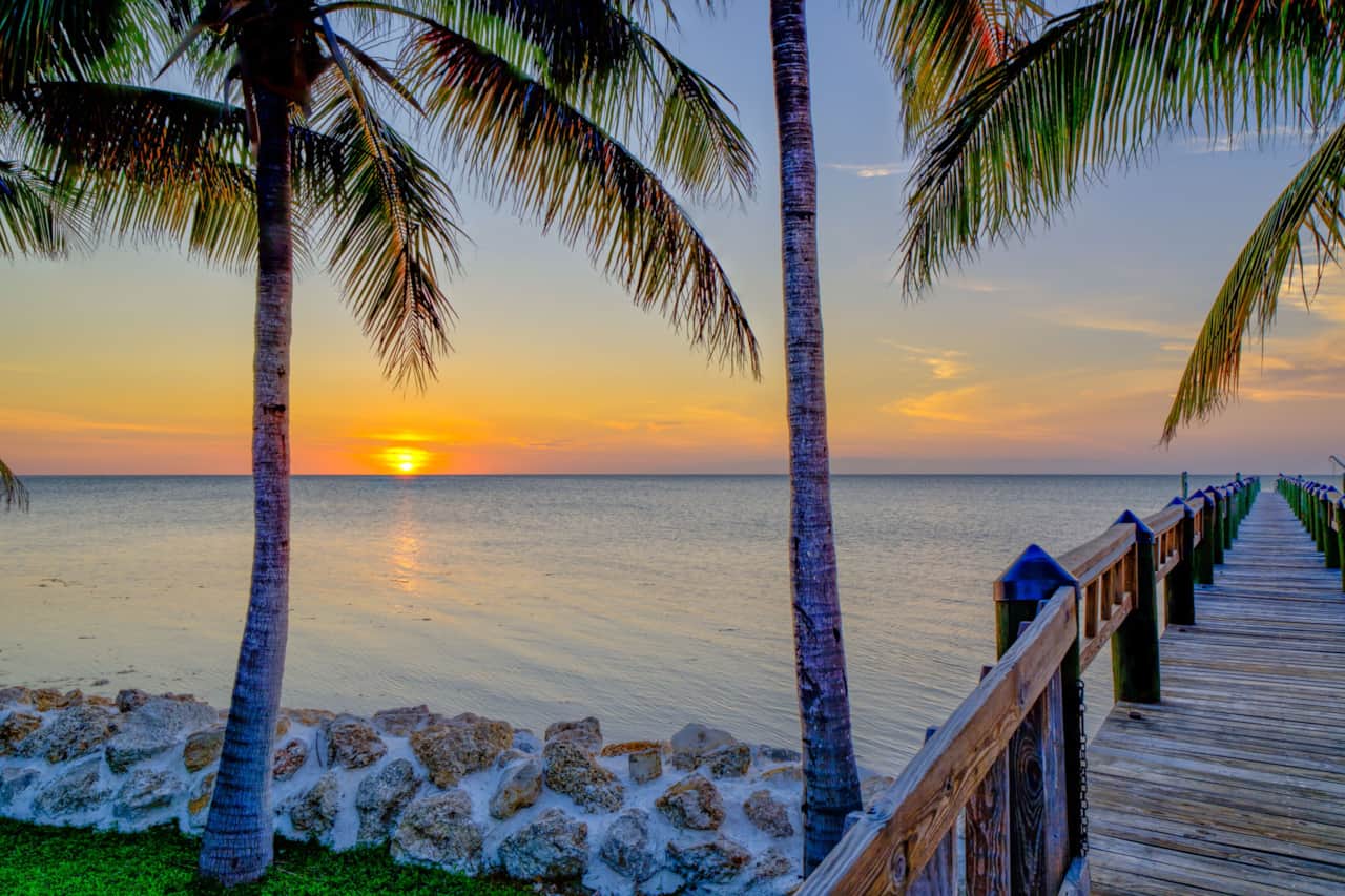 View from the entrance of the dock (sunset)