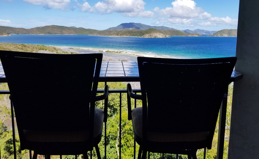 View from the bar table