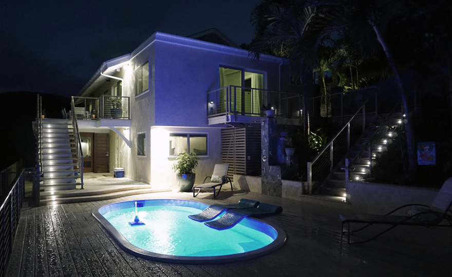 Exterior lighting for night swimming!