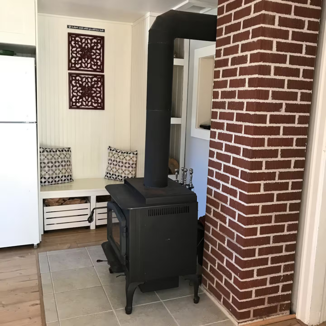 Built in bench by the fire Built in bench by the fire