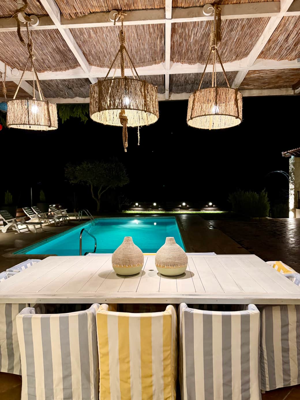 Dining by the pool Dining by the pool