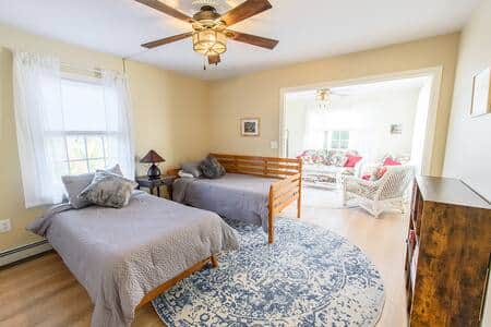 The 1st floor bedroom with choice of a daybed, two twin beds or one king size bed