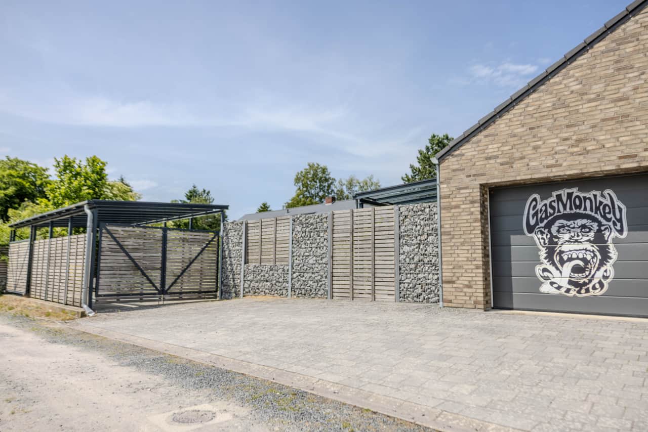 Grounds with gabion wall