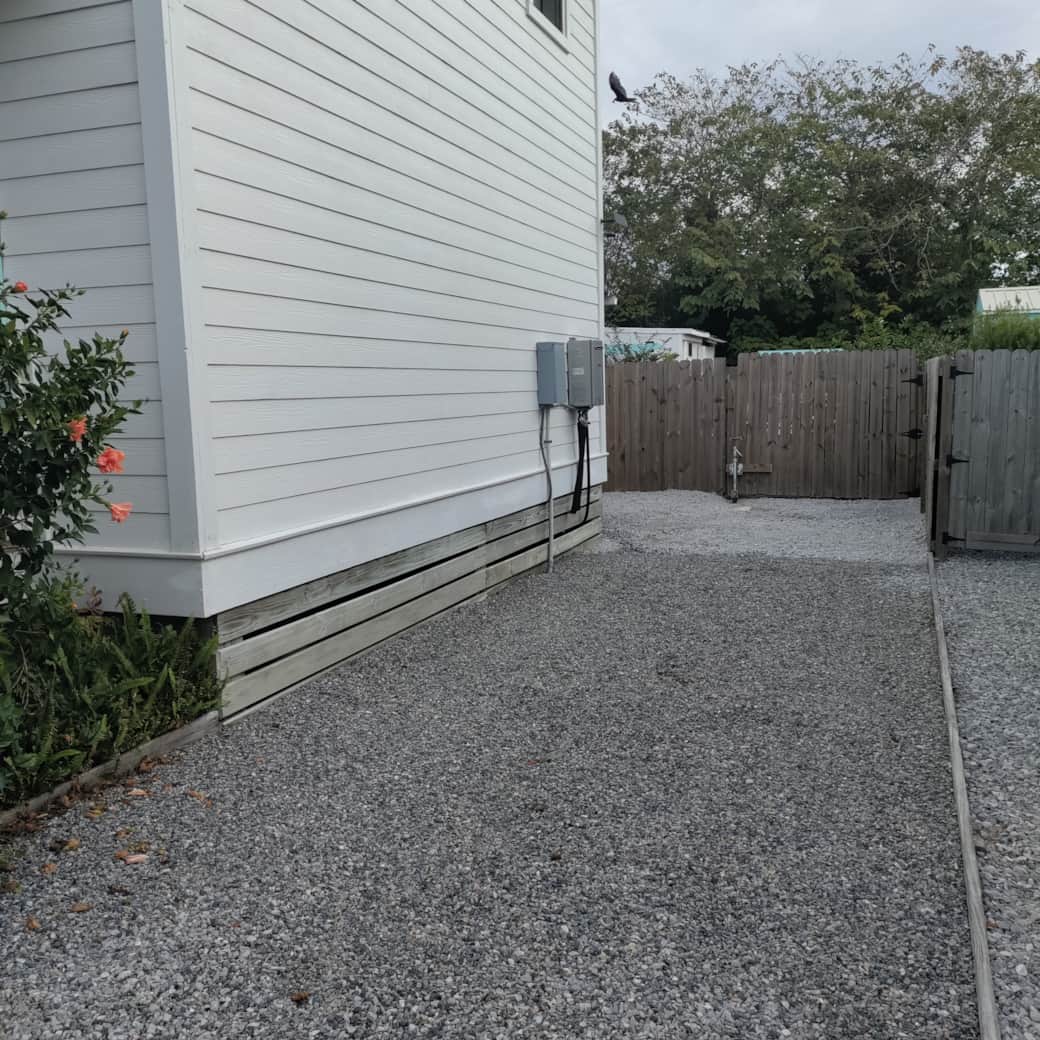 South side of house showing parking for boat-RV; 50 amp power available
