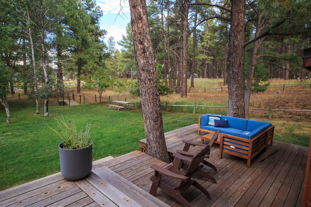 Back deck to greenbelt view